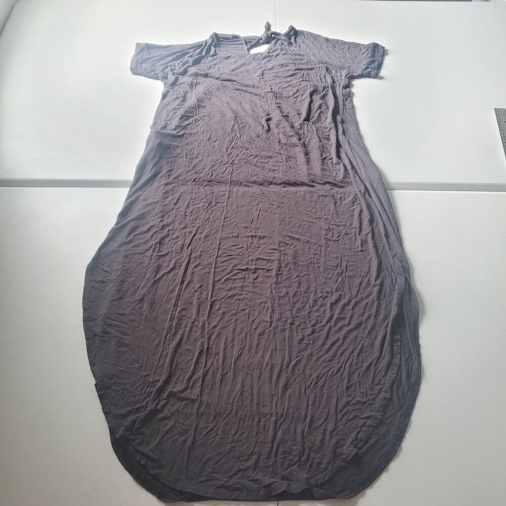 Latched Mama Maternity Dress Womens M/L Gray V Neck T Shirt Nursing Knee Length